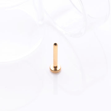 Detail View 1 of Implant Grade Titanium Golden Internally Threaded Labret Stud Bar Part